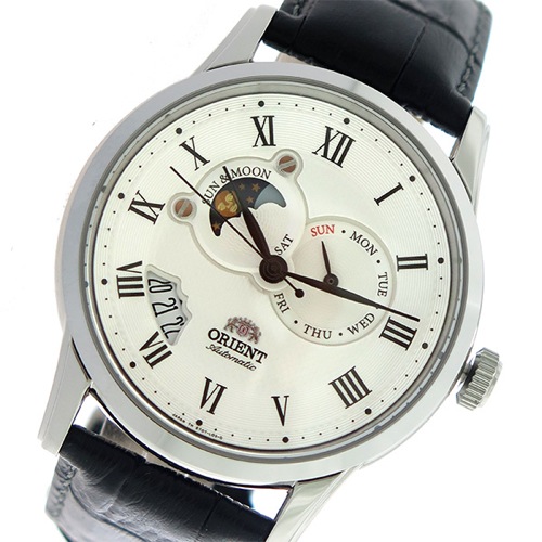 オリエント サン&ムーン 自動巻き メンズ 腕時計 SET0T002S0 ホワイト/ブラック