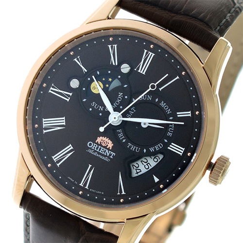 オリエント サン&ムーン 自動巻き メンズ 腕時計 SET0T003T0 ブラウン/ブラウン