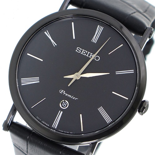 セイコー プルミエ クオーツ メンズ 腕時計 SKP401P1 ブラック