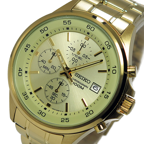 セイコー SEIKO クオーツ メンズ クロノ 腕時計 SKS482P1 ゴールド
