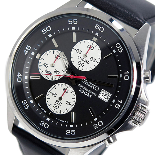 セイコー SEIKO クオーツ メンズ クロノ 腕時計 SKS485P1 ブラック