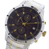 セイコー クロノ クオーツ メンズ 腕時計 SKS565P1 ブラック/ゴールド