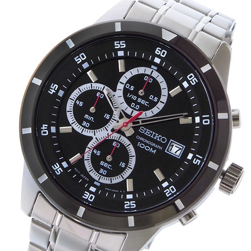 セイコー クロノ クオーツ メンズ 腕時計 SKS569P1 ブラック