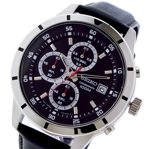 セイコー クロノ クオーツ メンズ 腕時計 SKS571P1 ブラック