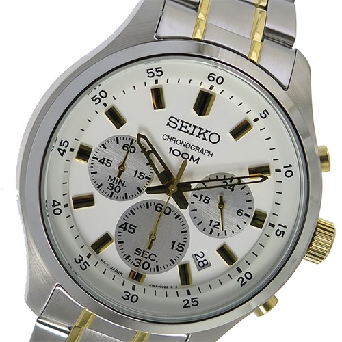 セイコー クロノ クオーツ メンズ 腕時計 SKS589P1 ホワイト