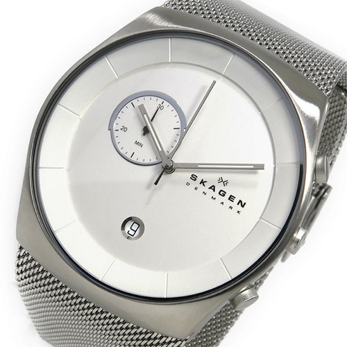 スカーゲン SKAGEN クロノ クオーツ メンズ 腕時計 SKW6071 ホワイト