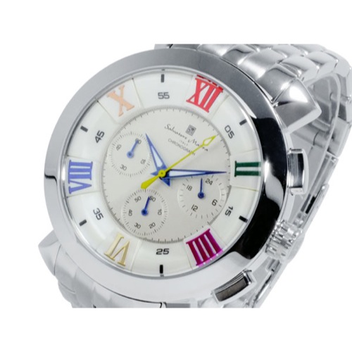 サルバトーレマーラ クオーツ メンズ クロノ 腕時計 SM-14107-SSWHCL