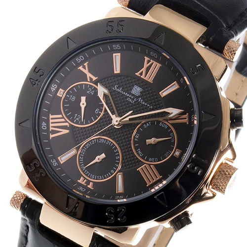 サルバトーレ マーラ クオーツ メンズ 腕時計 SM14118S-PGBK ブラック