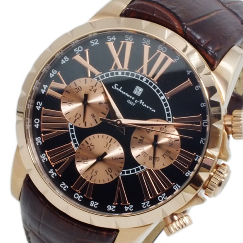 サルバトーレ マーラ クオーツ メンズ 腕時計 SM15103-PGBK ブラック