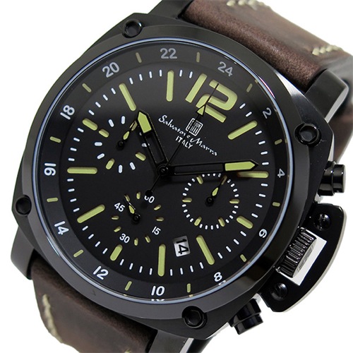サルバトーレマーラ クロノ クオーツ メンズ 腕時計 SM15105-BKGR グリーン