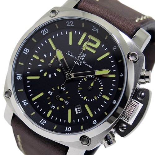 サルバトーレマーラ クロノ クオーツ メンズ 腕時計 SM15105-SSBKGR グリーン