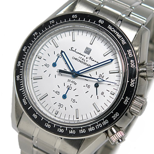 サルバトーレ マーラ クロノ クオーツ メンズ 腕時計 SM15111-SSWH ホワイト