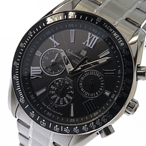 サルバトーレ マーラ ソーラー クロノ メンズ 腕時計 SM15116-SSBKSV ブラック