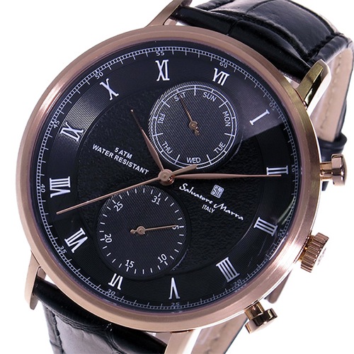 サルバトーレ マーラ クオーツ メンズ 腕時計 SM16105-PGBK ブラック