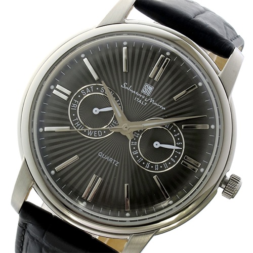 サルバトーレマーラ クオーツ メンズ 腕時計 SM17107-SSBK ブラック/シルバー