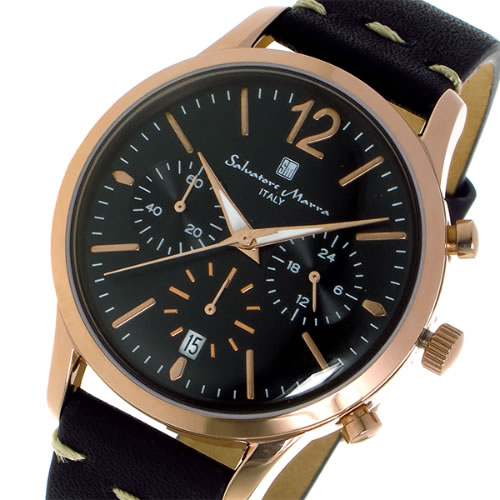 サルバトーレマーラ クオーツ ユニセックス 腕時計 SM17110-PGBK ブラック/ピンクゴールド