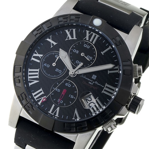 サルバトーレ マーラ クロノ クオーツ メンズ 腕時計 SM17111-SSBK ブラック