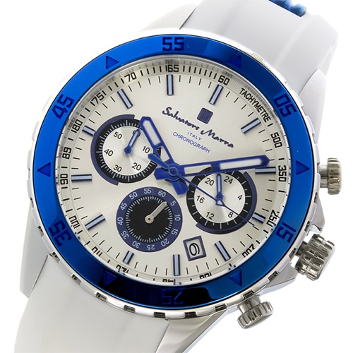 サルバトーレマーラ クロノ クオーツ メンズ 腕時計 SM17112-SSWH シルバー/ブルー
