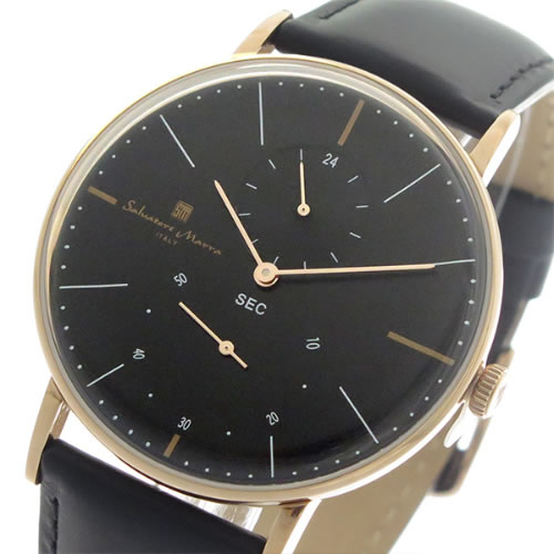 サルバトーレマーラ クオーツ メンズ 腕時計 SM18103-PGBK ブラック/ブラック