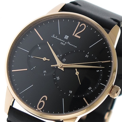 サルバトーレマーラ クオーツ メンズ 腕時計 SM18105-PGBK ブラック