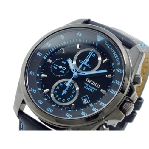 セイコー SEIKO クロノグラフ 腕時計 SNDD71P1 ブラック&ブルー