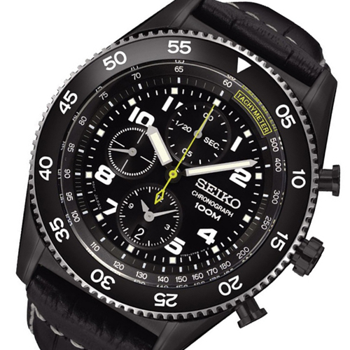 セイコー SEIKO クオーツ 高速クロノ メンズ 腕時計 SNDG61P1 ブラック