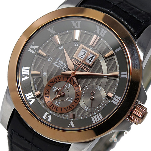 セイコー プルミエ パーペチュアル クオーツ メンズ 腕時計 SNP114P2 グレー