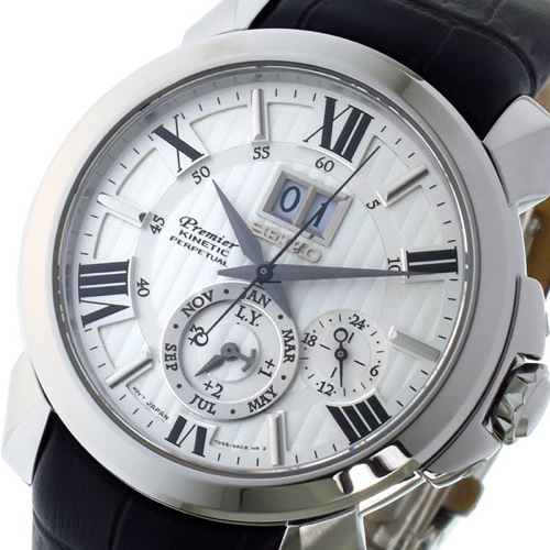 セイコー SEIKO プルミエ Premier キネティック メンズ 腕時計 SNP143P1 シルバー