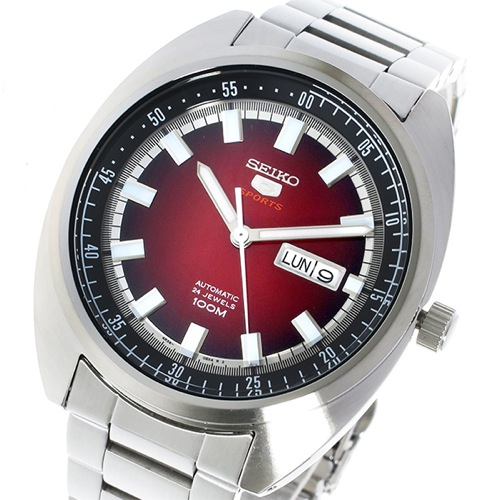 セイコー5 自動巻き メンズ 腕時計 SRPB17K1 レッド