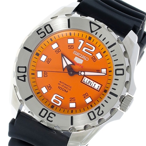 セイコー5 自動巻き メンズ 腕時計 SRPB39K1 オレンジ