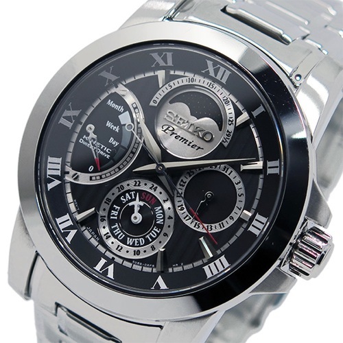 セイコー プルミエ メンズ クオーツ 腕時計 SRX013P1 ブラック