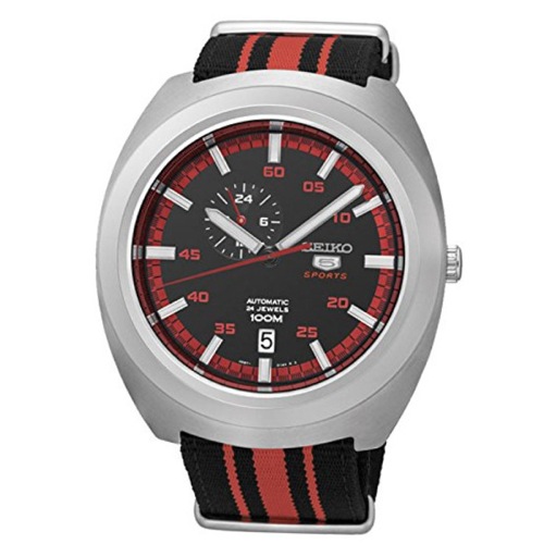 セイコー5 スポーツ 自動巻き メンズ 腕時計 SSA287J1 ブラック/レッド