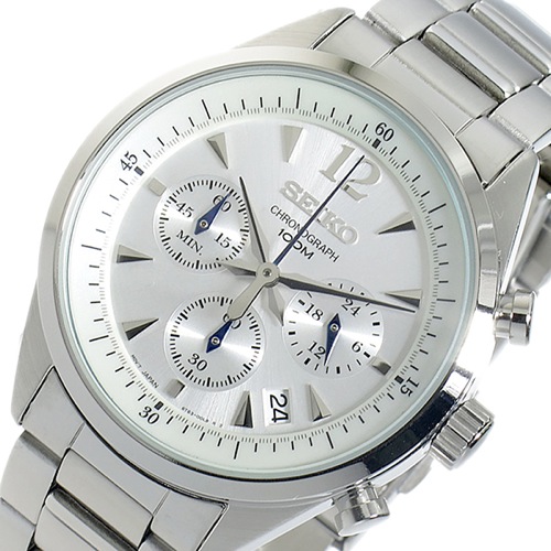 セイコー SEIKO クロノ クオーツ メンズ 腕時計 SSB065P1 ホワイト
