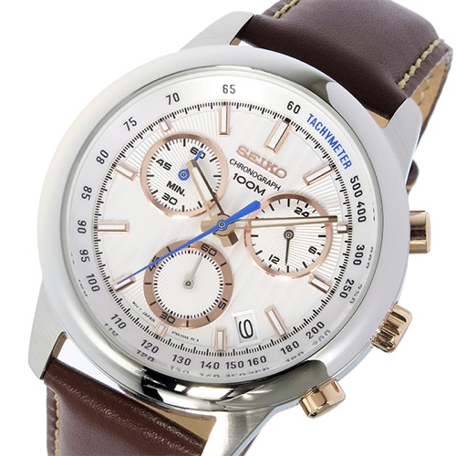 セイコー SEIKO クロノ クオーツ メンズ 腕時計 SSB211P1 ホワイト