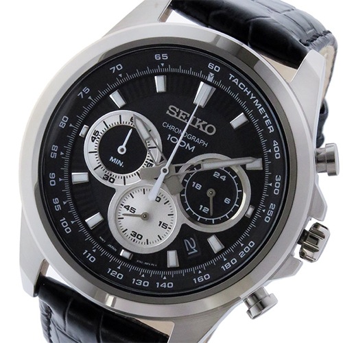 セイコー クロノ クオーツ メンズ 腕時計 SSB249P1 ブラック
