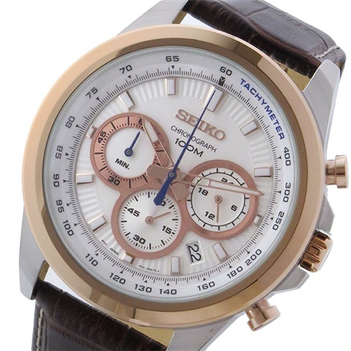 セイコー クロノ クオーツ メンズ 腕時計 SSB250P1 ホワイト