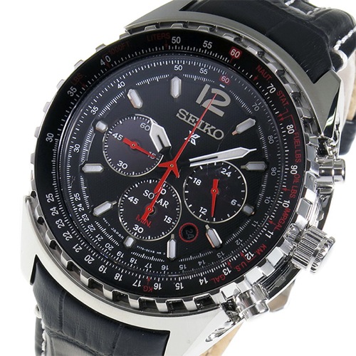 セイコー プロスペックス クロノ ソーラー クオーツ メンズ 腕時計 SSC289 ブラック