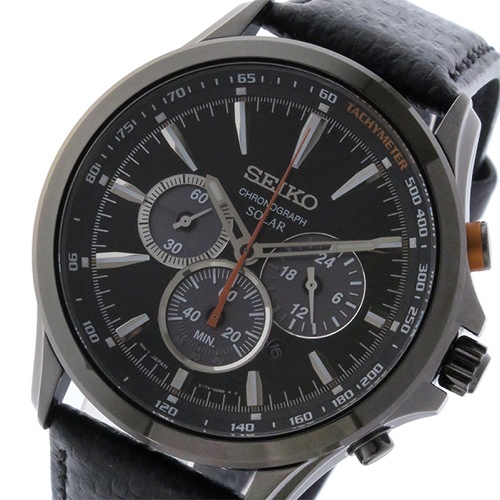 セイコー クロノ ソーラー メンズ 腕時計 SSC499P1 ブラック