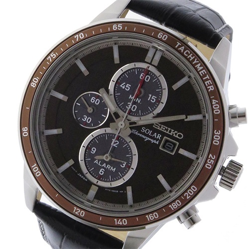 セイコー クロノ ソーラー メンズ 腕時計 SSC503P1 ブラウン
