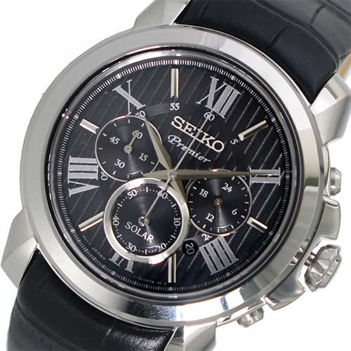 セイコー SEIKO プルミエ Premier クオーツ メンズ 腕時計 SSC597P2 ブラック