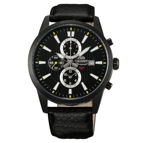 オリエント クオーツ メンズ クロノ 腕時計 STT12002B ブラック/ブラック