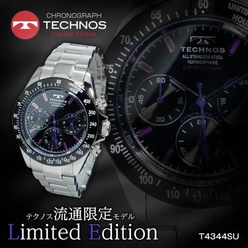 テクノス TECHNOS クオーツ メンズ クロノ 腕時計 T4344SU