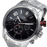 テクノス TECHNOS クオーツ メンズ クロノ 腕時計 T6343SR ブラック×レッド