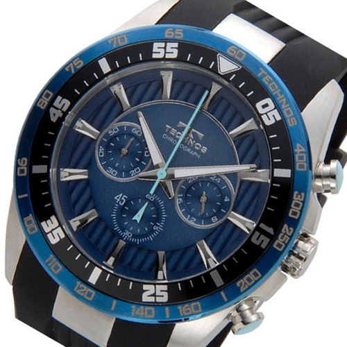テクノス TECHNOS ダイバー クオーツ メンズ クロノ 腕時計 T6398SN ブルー