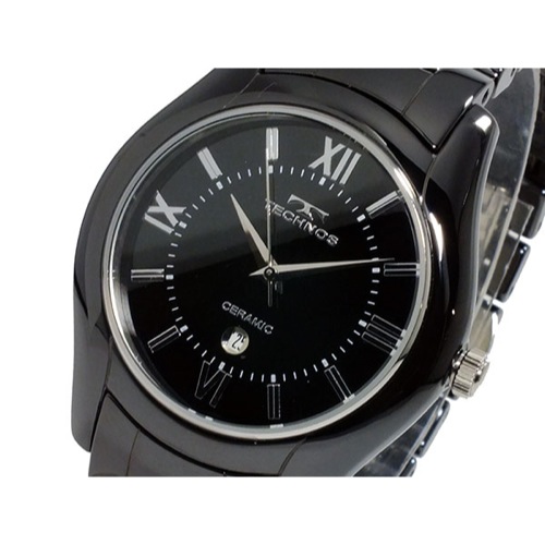 テクノス TECHNOS セラミック クオーツ メンズ 腕時計 T9307TB ブラック