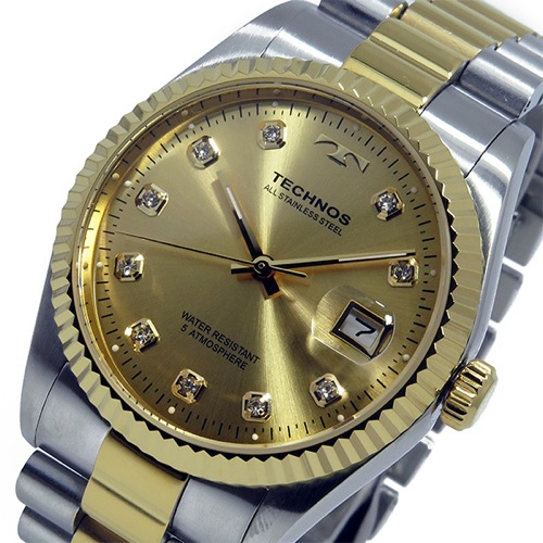 テクノス TECHNOS クオーツ メンズ 腕時計 T9402TC ゴールド