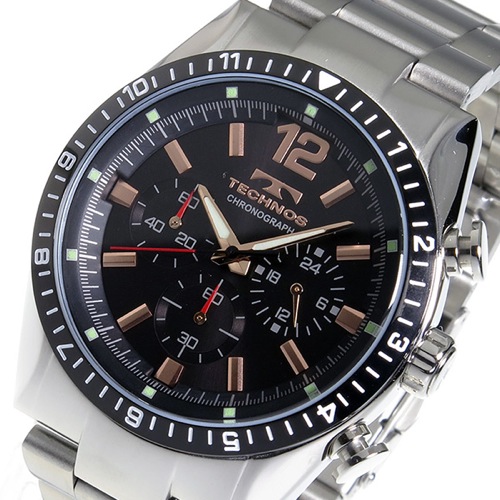 テクノス TECHNOS クロノ クオーツ メンズ 腕時計 TSM104TH ブラウン