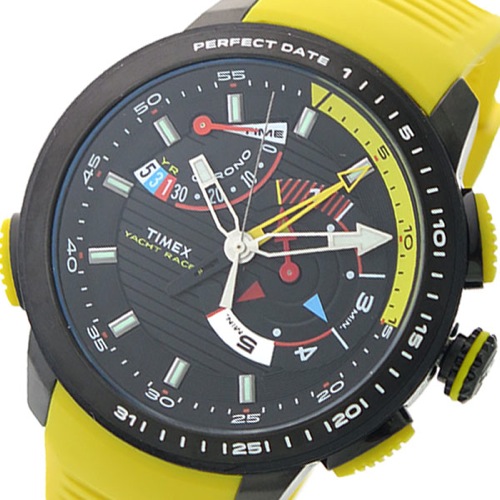 タイメックス ヨットレーサー クロノ クオーツ メンズ 腕時計 TW2P44500 ブラック/イエロー