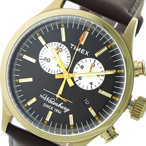 タイメックス ウォーターベリー クロノ クオーツ メンズ 腕時計 TW2P75300 ブラック/ブラウン