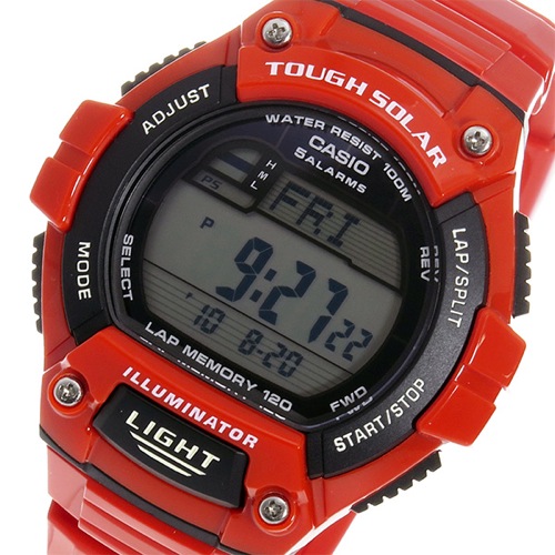 カシオ CASIO デジタル クオーツ メンズ 腕時計 W-S220C-4AV レッド